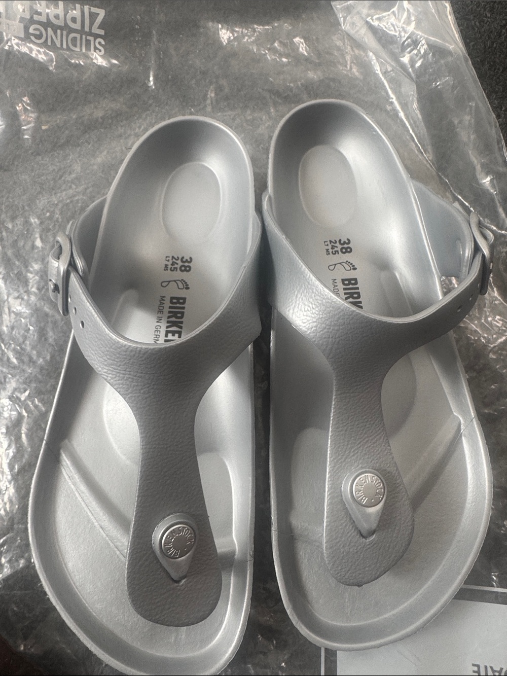 Birkenstock Gizeh EVA Thong Sandals in Silver